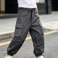 thumbnail image 5 of Bixock Sweatpants for Boys High Waist Cargo Pant with Side Pockets Kids Solid Color Loose Casual Joggers Comfortable Workout Activewear Boys Clothings Size 13-14Years, 5 of 6