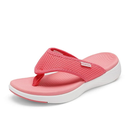 

Dream Pairs Women s Arch Support Soft Cushion Flip Flops Thong Sandals Slippers BREEZE-2 WATERMELON/RED Size 5.5