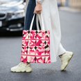 thumbnail image 6 of Canvas Bag Tote Bag Shopping Bag 16×15in Can Be Carried By Hand And Can Be Used For Daily Travel Such As Shopping And Going To Work Hotpink Geometric Patterns_3, 6 of 8