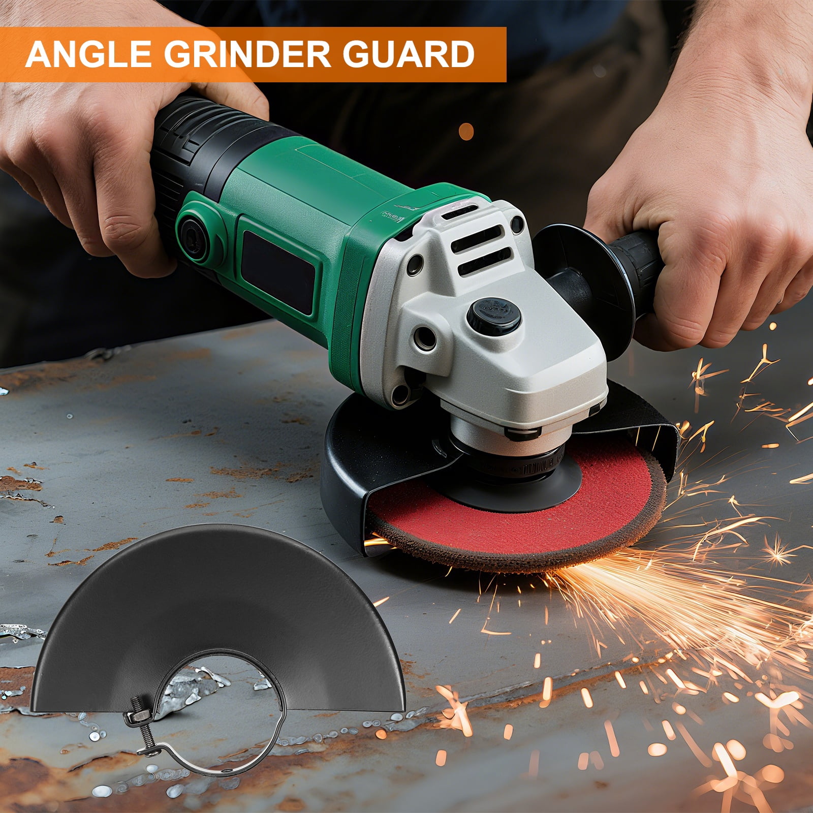 Uxcell Angle Grinder Guard 6-1/2" (163mm) 1.97" Dia, 2Pcs Metal Adjustable Angle Grinder Safety Guard Wheel Disc Blades Protective Cover Shield Replacement, Black