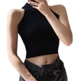 thumbnail image 2 of Sonducket Chaleco de moda sólido sin mangas Sexy chalecos acanalados cómodo transpirable alta elasticidad camiseta sin mangas ropa de Prendas para la parte del cuerpo Negro, 2 of 6