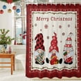 thumbnail image 6 of Christmas Gnome Shower Curtains for Bathroom, Xmas Dwarfs Snowflakes Beige Red Plaid Waterproof Fabric Shower Curtain for Bathroom Bathtub Decoration, Machine Washable, 36"x72", 6 of 9
