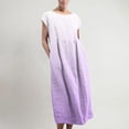 thumbnail image 2 of Pejock Women's Casual Loose Sundress Summer Sleeveless Retro Long Dress Oversized Cotton And Linen Maxi Dresses Solid Crewneck Swing Dress Flowy Tiered Maxi Beach Dress with Pockets S-5XL, 2 of 5
