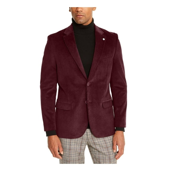 Nautica Men's Modern-Fit Active Stretch Corduroy Sport Coat (42R, Red)