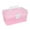 Pink, variant on Multipurpose Plastic Craft Storage Containers with Removable Tray, Clear Plastic Storage Box with Lid & Handle, Easy Carry & Stack Small Storage Container, 1 Pcs, 6.29x5.51"