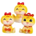 thumbnail image 6 of WASHWEPE Lunar New Year Miniature Snake Figurine 3Pcs Golden Resin 2.2X1.4X1.2In, 6 of 8