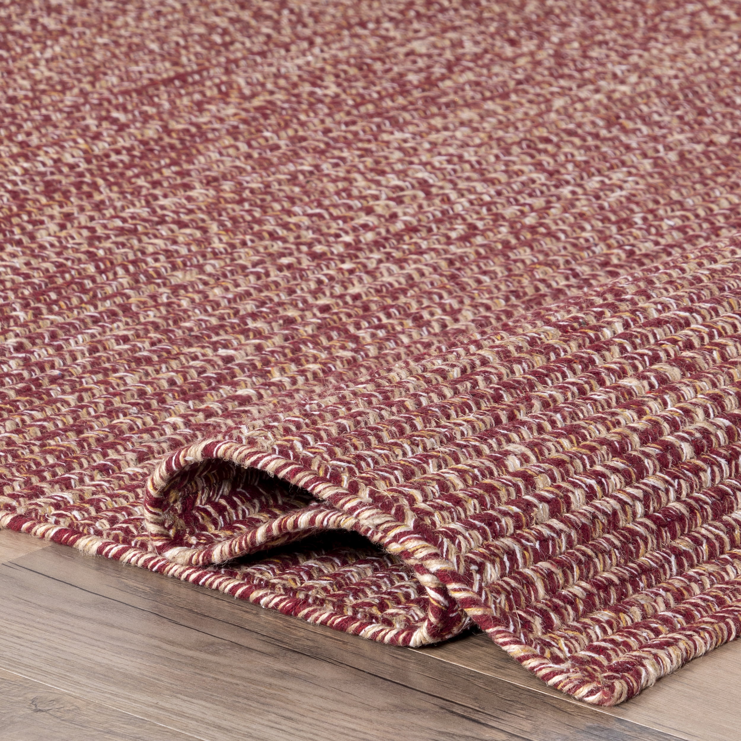 nuLOOM Elvira Casual  Braided Cotton Area Rug, 8' x 10', Wine