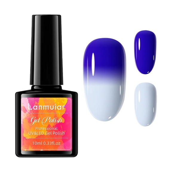 Ombre Thermal Gel Nail Polish, Lm165-Ad 003 - Temperature Color Changing Gel Nail Polish with Glitter, Pink Purple, Soak off Long Lasting Manicure Kit, 10Ml, Nail Polish Easter Mot Makeup Organizers