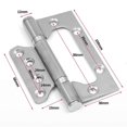 thumbnail image 3 of 2 Pcs Stainless Steel Hinges Hinge Mounting Screws Non- Mortise Hinges Thickened Mute Hinge Door Loose- Leaf Mute Flat Hinge, 3 of 3