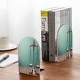 thumbnail image 5 of Susaid Vintage Brass Balance Scale Print Wooden Bookends Decorative Book Ends for Shelves Heavy Books Holder Organizer Non-Slip Desk Book End for Kids Room Office School 1 Pairs, 5 of 8