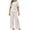 Beige, variant on vigerkar Women's round neck short sleeved button up shirt wide leg pants set, Casual Work 2-piece set (White, S)