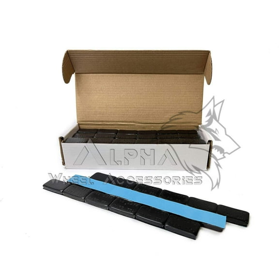 1 Box of Black 1 Oz Wheel Weights Stick-on Adhesive Tape 24 Strips 144 Pcs 9Lbs