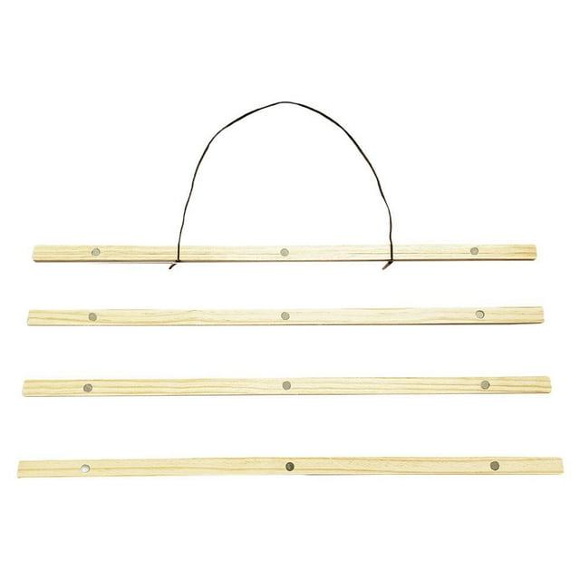 Guardoinrt 21CM-61CM DIY Magnetic Wooden Photo Hanger Poster Print Scroll Picture Frame Beige 51cm 1Set