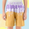 thumbnail image 2 of oqasdz Boys Girls Shorts Ice Cream Print Elastic Waist Comfortable Pants With Pockets Casual Daily Sports Active Baseball Shorts Size 5 Y-6 Y, 2 of 4