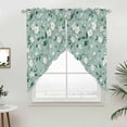 thumbnail image 5 of White Teal Spring Floral Kitchen Window Curtains, Swag Curtains Valance for Bedroom Living Room Bathroom, Watercolor Flowers Summer Botanical Rod Pocket Window Curtain Block Drapes 2 Panels 36"x63", 5 of 9