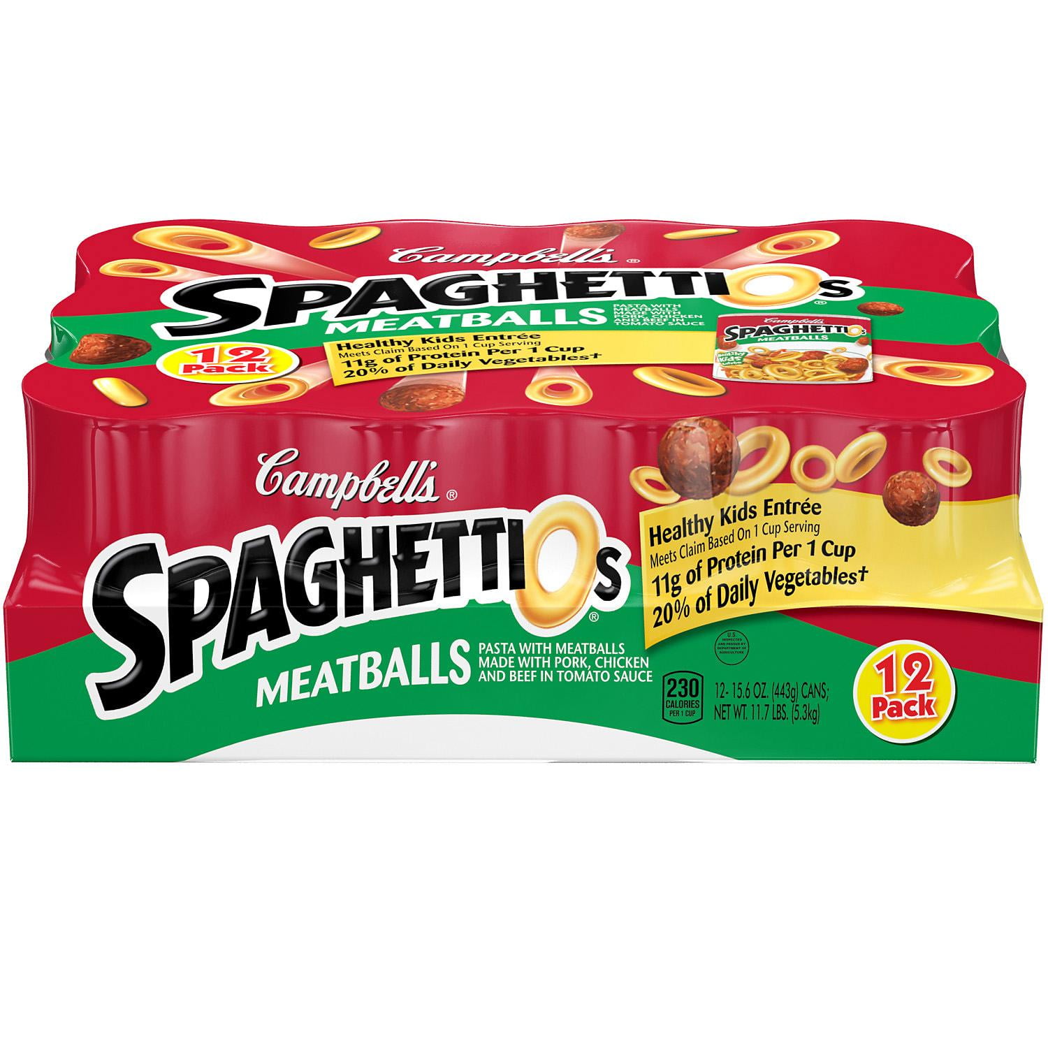 Campbell's SpaghettiOs Canned Pasta with Meatballs (15.6 oz., 12 pk.)