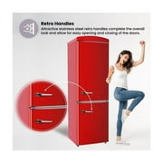 Conserv Appliances Bottom Mount Retro Refrigerator, Red