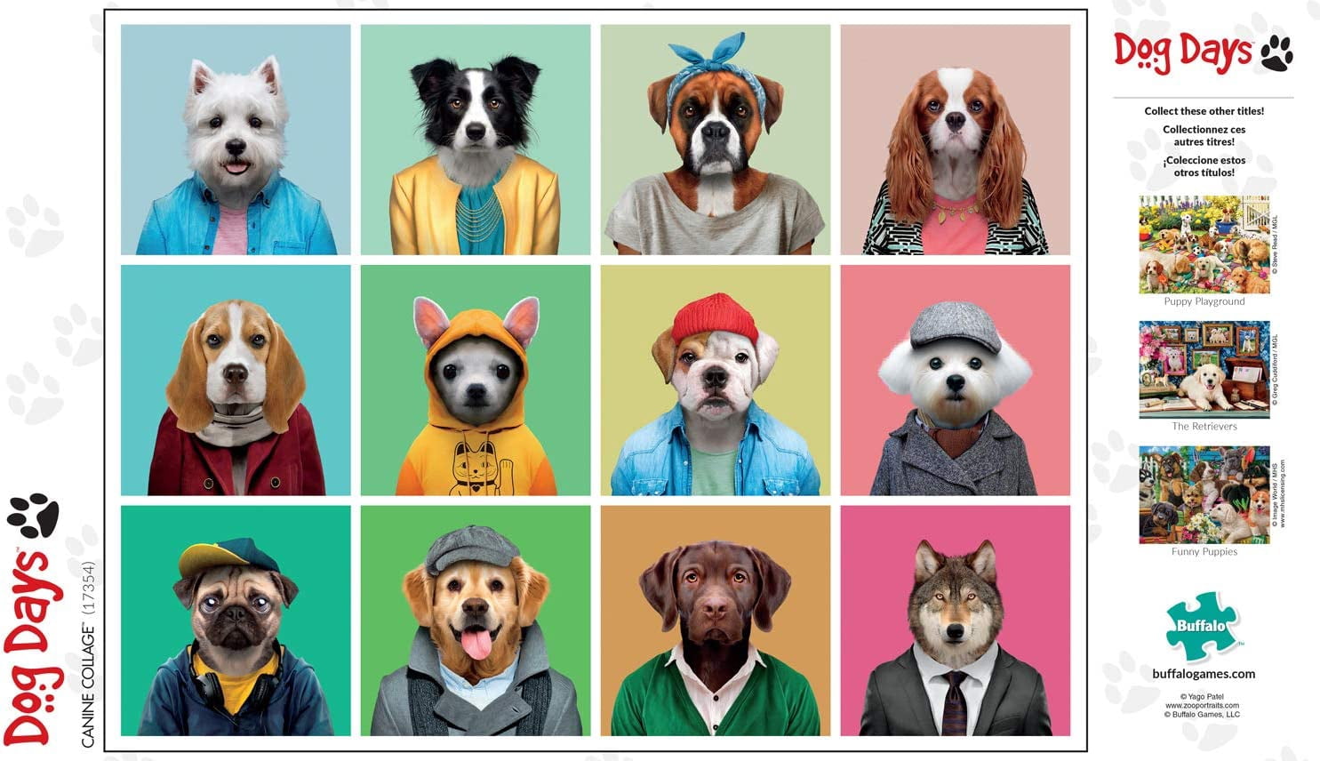 Buffalo Games - Dog Days - Canine Collage - 750 Piece Jigsaw Puzzle