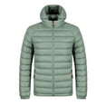 thumbnail image 2 of UVEASISHA Men's Lightweight Puffer Jackets Full Zip Stand Collar Hooded Winter Coats Slim Fit Casual Windpoof Insulated Jacket Warm Quilted Coat Green XL, 2 of 8