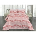 thumbnail image 2 of Ambesonne Pink Floral Quilted Bedspread Set 3 Pcs, Magnolia Flowers Spring, King, Pale Ruby Rose Blush, 2 of 4