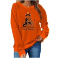 thumbnail image 2 of BXJX Women's Round Neck Christmas Print Sweatshirt- Casual Winter Loose Fit Holiday Christmas Pullover Tops Orange Size XL, 2 of 8