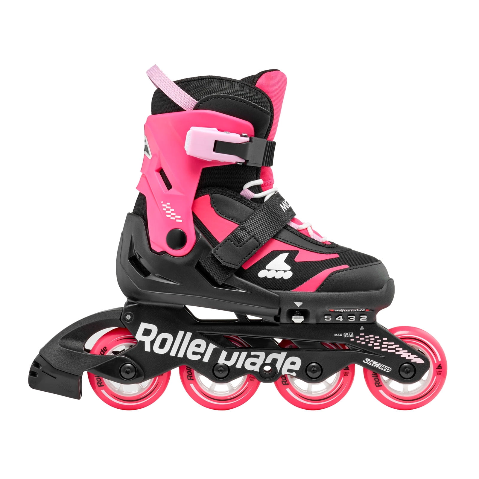 ROLLERBLADE Kids' Microblade Black/Pink Skates, Size: 5-8 (86B0751530NJ02-5-8)