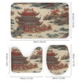 thumbnail image 3 of China Old Building 4 Pcs Bathroom Shower Curtain Set, Bathroom Sets with Rugs (Bath Mat, U Shape and Toilet Lid Cover Mat) and 12 Hooks,, 3 of 4