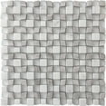 thumbnail image 2 of Apollo Tile Gray and White 11.3-in. x 11.3-in. Wooden Polished Marble Mosaic Floor and Wall Tile (4.43 Sq ft/case), 2 of 2