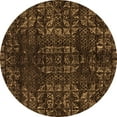 thumbnail image 1 of Ahgly Company Indoor Round Abstract Orange Modern Area Rugs, 7' Round, 1 of 4