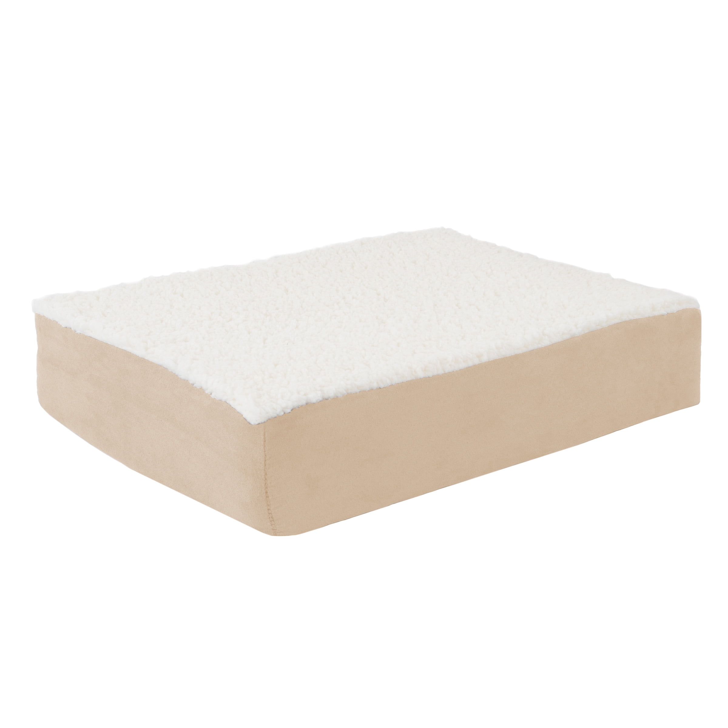 PETMAKER Orthopedic 15" x 20" Dog Bed with Non-Slip Bottom Cover, Tan Solid