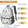 thumbnail image 3 of White Colorful Butterfly Pattern 17" Waterproof Oxford School Backpacks for Teens, S-Shape Padded Straps, for School, Travel, Hiking, Camping, 3 of 5