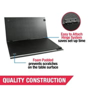 7-ft Table Tennis Conversion Top, 9mm Playfield, Net Included, Gray, and 4 Piece Top Folds for Storage by MD Sports