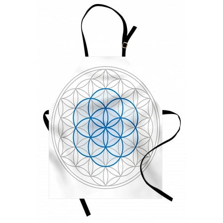 

Abstract Apron Several Interlace Round Shaped Ovals Legendary Sacred Knot of Life Artwork Unisex Kitchen Bib Apron with Adjustable Neck for Cooking Baking Gardening Warm Taupe Blue by Ambesonne