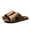 Brown, variant on Men's Minimalist Toe-Ring Leather Slide Sandals, Casual Black Summer Slippers