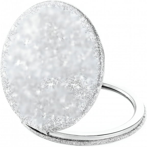 RAGUPEL Heart Shaped Compact Mirror for Women, Magnifying Travel Mirror with Glitter, Small Pocket Mirror, Portable 2 x 1x Magnification Folding Makeup Mirror, Cosmetic Mirror for Gift