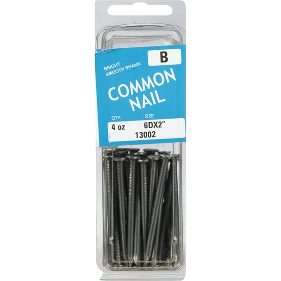 Midwest 13002 Common Nail, 6D x 2 in, Bright