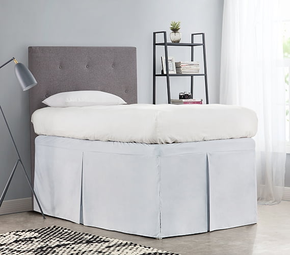 Tailored Dorm Sized Bed Skirt Glacier Gray