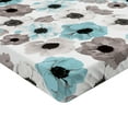 thumbnail image 4 of Ambesonne Botanical Fitted Sheet, Delicate Vintage Floral, Full Size, Taupe Grey Turquoise, 4 of 5