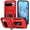 Red, variant on For Google Pixel 9 / 9 Pro Slim Fit Shockproof Hybrid with Slide Camera Cover & Rotated Ring Kickstand, [Military-Grade] Phone Case For Google Pixel 9 / 9 Pro 6.3",Grey Green