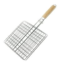 PAMINGONO Fish Barbeque Grill Bbq Grill Basket Wood 1Set 15X8.7X0.6In