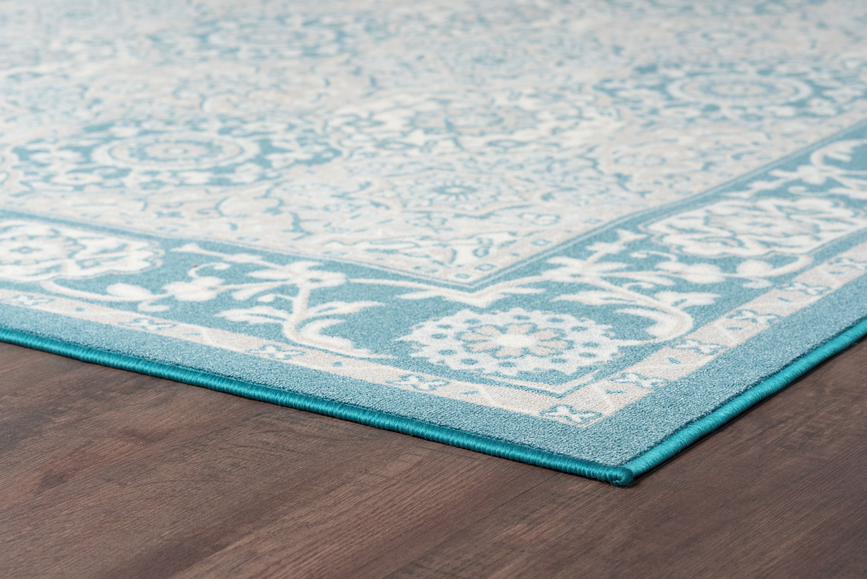 Traditional 9x12 Area Rug (8'9'' x 12'3'') Oriental Teal, Gray Living Room Easy to Clean