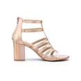 thumbnail image 3 of BLISSFUL STEP Women's Shoes Strappy Roman Block Heel Sandals Gradient Rose Gold 7, 3 of 8
