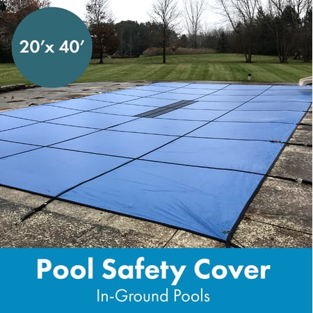 WaterWarden in-Ground Pool Safety Cover Fits 20’ x 40’  Center Drain Panel