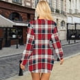 thumbnail image 6 of Women's Casual Dress Long Sleeve Round Neck Solid Color Classic Fit Midi Dress for Spring Fall Daily Wear,Red,L, 6 of 6