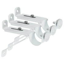 3Pcak Curtain Rod Brackets, Drapery Hanging Rod Holders Home Office, White