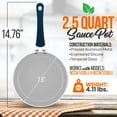 thumbnail image 2 of NutriChef Non-Stick High-Qualified Kitchen Cookware with See-Through Tempered Glass Lids, 2.5 Quart, 2 of 7