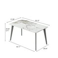thumbnail image 3 of bokifol Rectangular Dining Table for 4-6 People,55.12" Dining Room Table with Metal Base,White Dinner Tables,Long Kitchen Tables for Dining Room,Kitchen,Living Room, 3 of 7