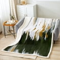 thumbnail image 2 of Ombre Watercolor Sherpa Blanket Olive Green Blanket, Brush Strokes Stripe Throw Blanket for Chair Contemporary Aesthetic Fleece Blanket, Modern Graffiti Oil Painting Plush Blanket Microfiber, 2 of 4