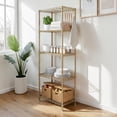 thumbnail image 2 of Tcbosik 5-Shelf Adjustable Heavy Duty Steel Wire Rack, Storage Shelving Organizer for Kitchen, Garage, Gold, 2 of 10