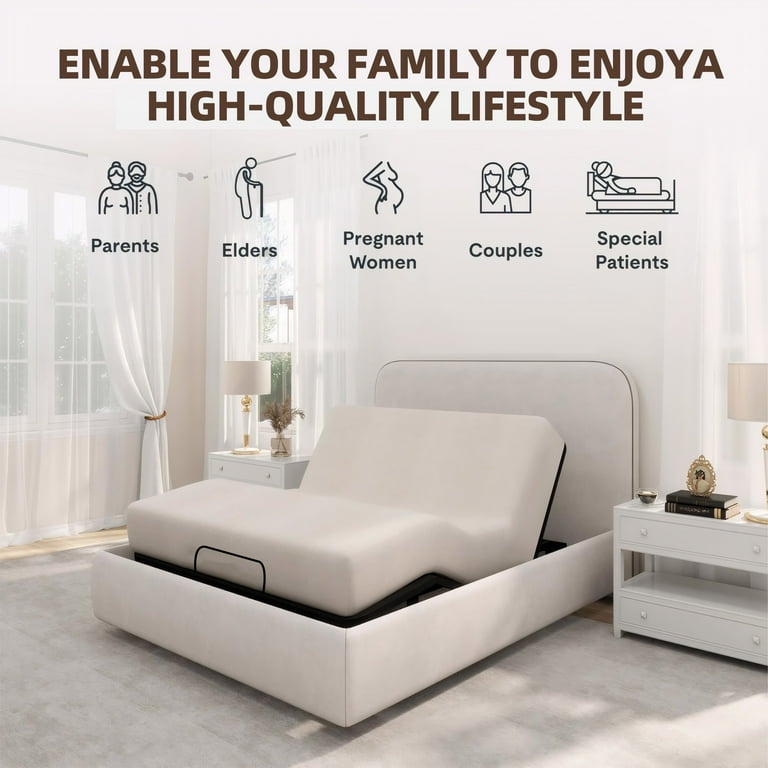 HSUNNS Twin XL Electric Adjustable Bed Frame with Wireless HSUNNS Twin XL Electric Adjustable Bed Frame with Wireless